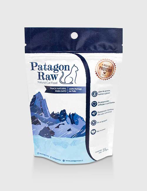 Snacks Natural Para Gatos Sabor Pechuga De Pollo Patagon Raw Pet